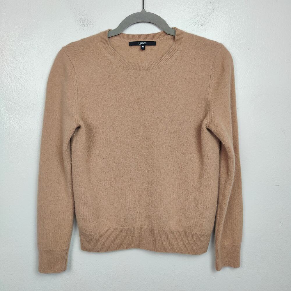 Quince Camel Cashmere Crewneck Sweater